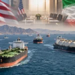Commercial ships near the Strait of Hormuz amid Iran-US ceasefire negotiations in September 2026